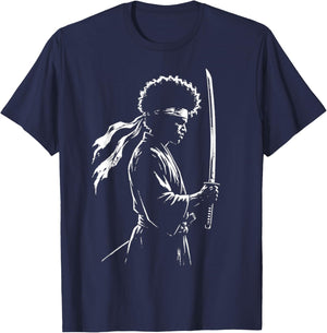 Samurai Warrior with Afro T-Shirt - T-Shirt | Navy