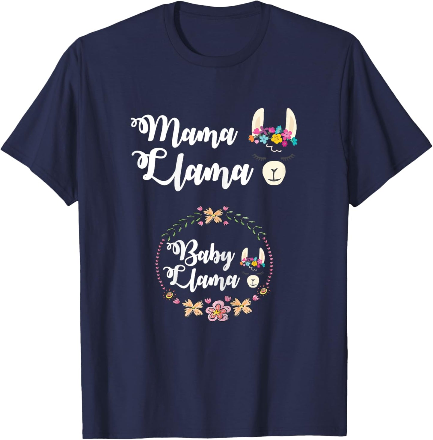 Mama Llama New Mom Baby Mommy Pregnancy Announcement T-Shirt - T-Shirt | Navy