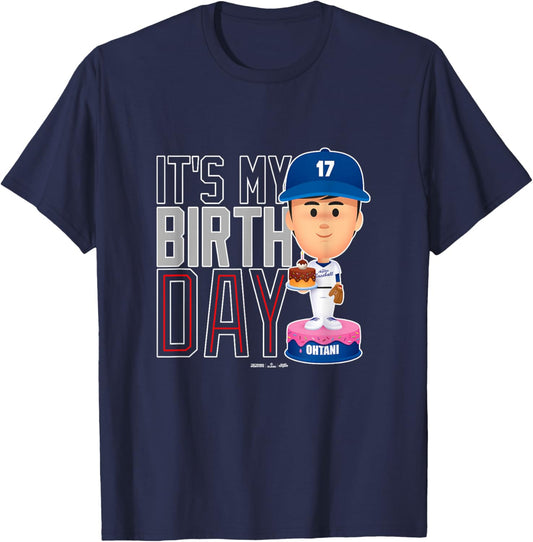 Shohei Ohtani Los Angeles Baseball Birthday MLBPA T-Shirt - T-Shirt | Navy