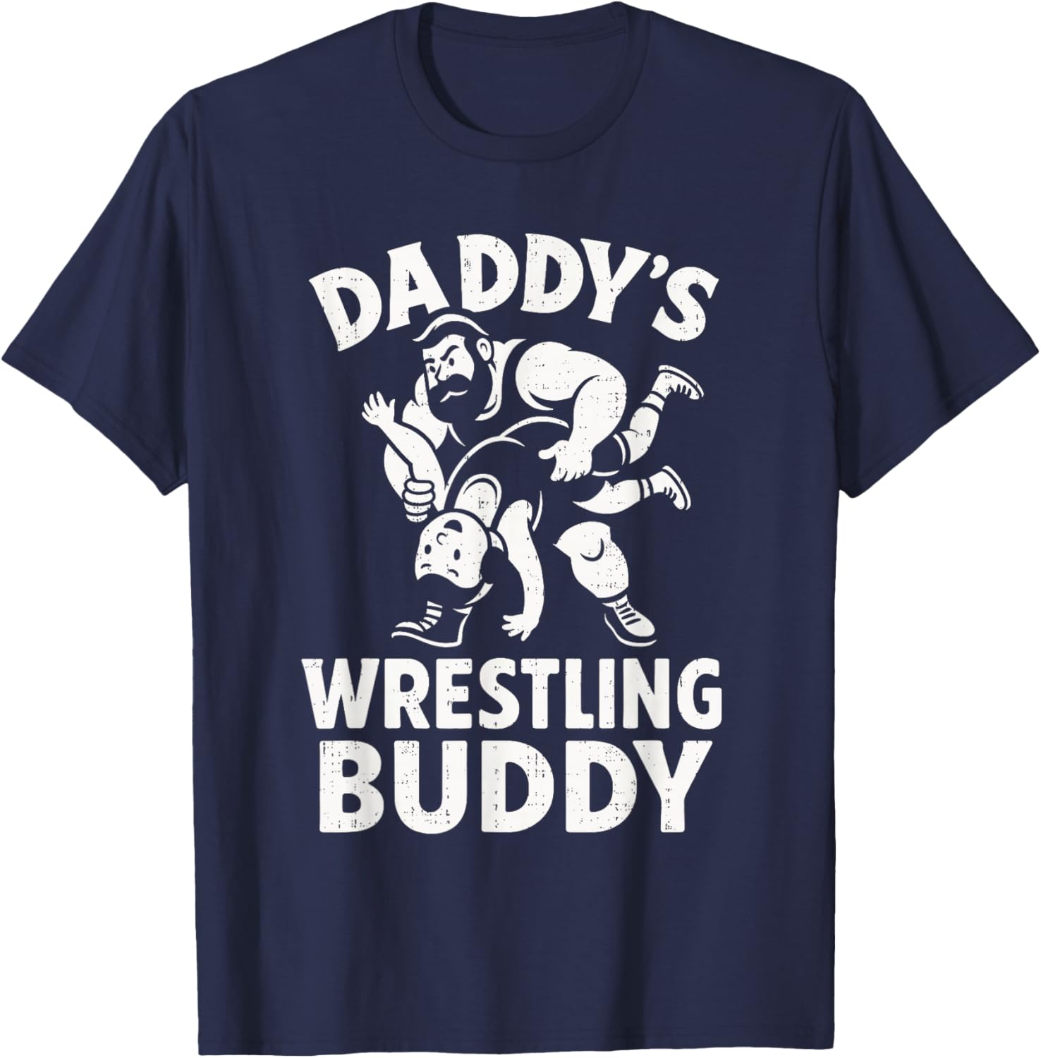 Funny Dad and Son Daughter Kids Wrestling Wrestler Wrestle T-Shirt - T-Shirt | Navy