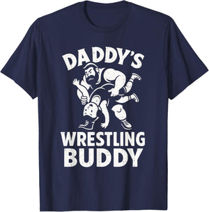 Funny Dad and Son Daughter Kids Wrestling Wrestler Wrestle T-Shirt - T-Shirt | Navy