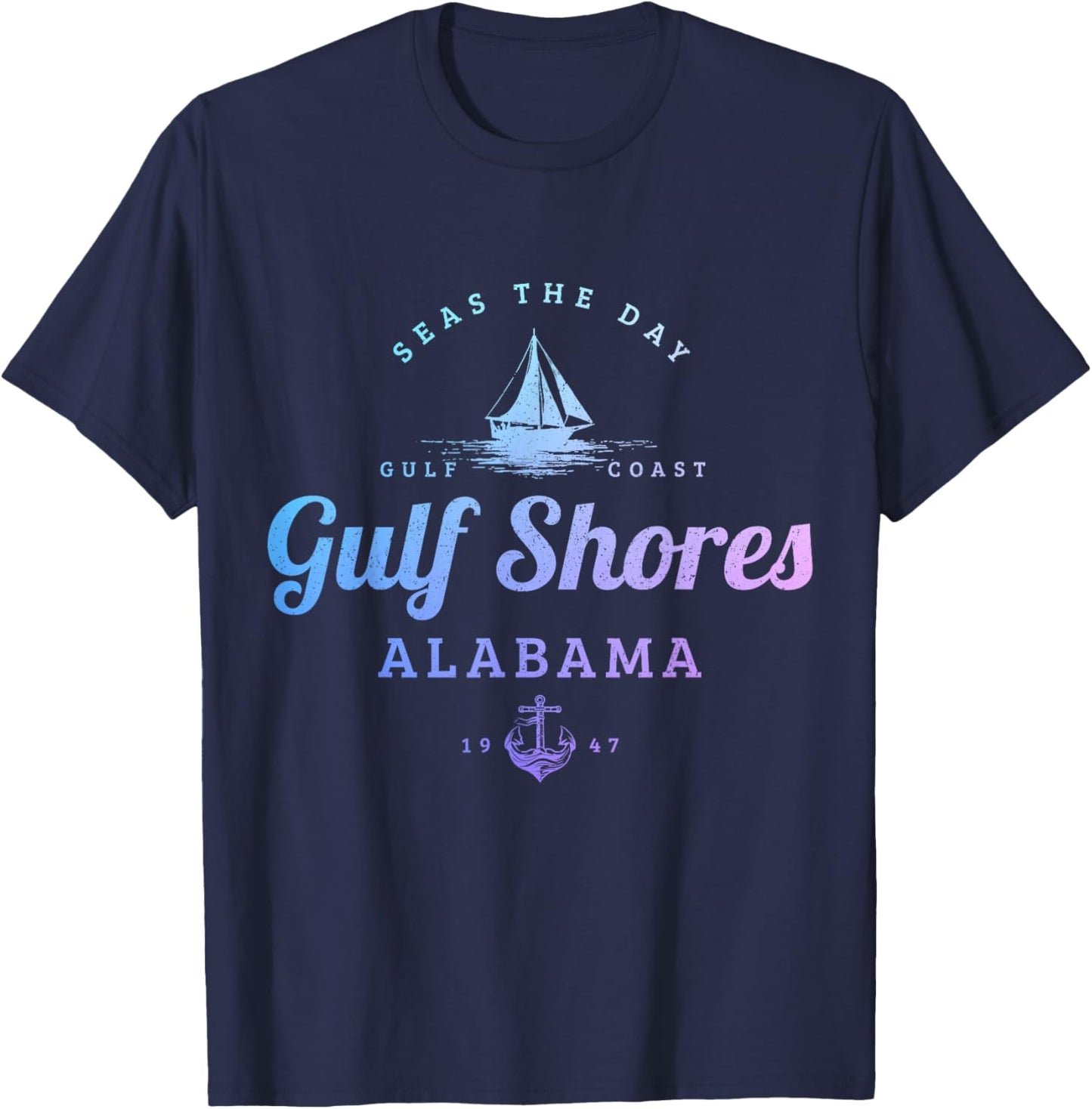 Gulf Shores Alabama Sail Boat Sailing T-Shirt - T-Shirt | Navy