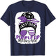 Purple Up For Military Kids Messy Bun Military Child T-Shirt - T-Shirt | Navy