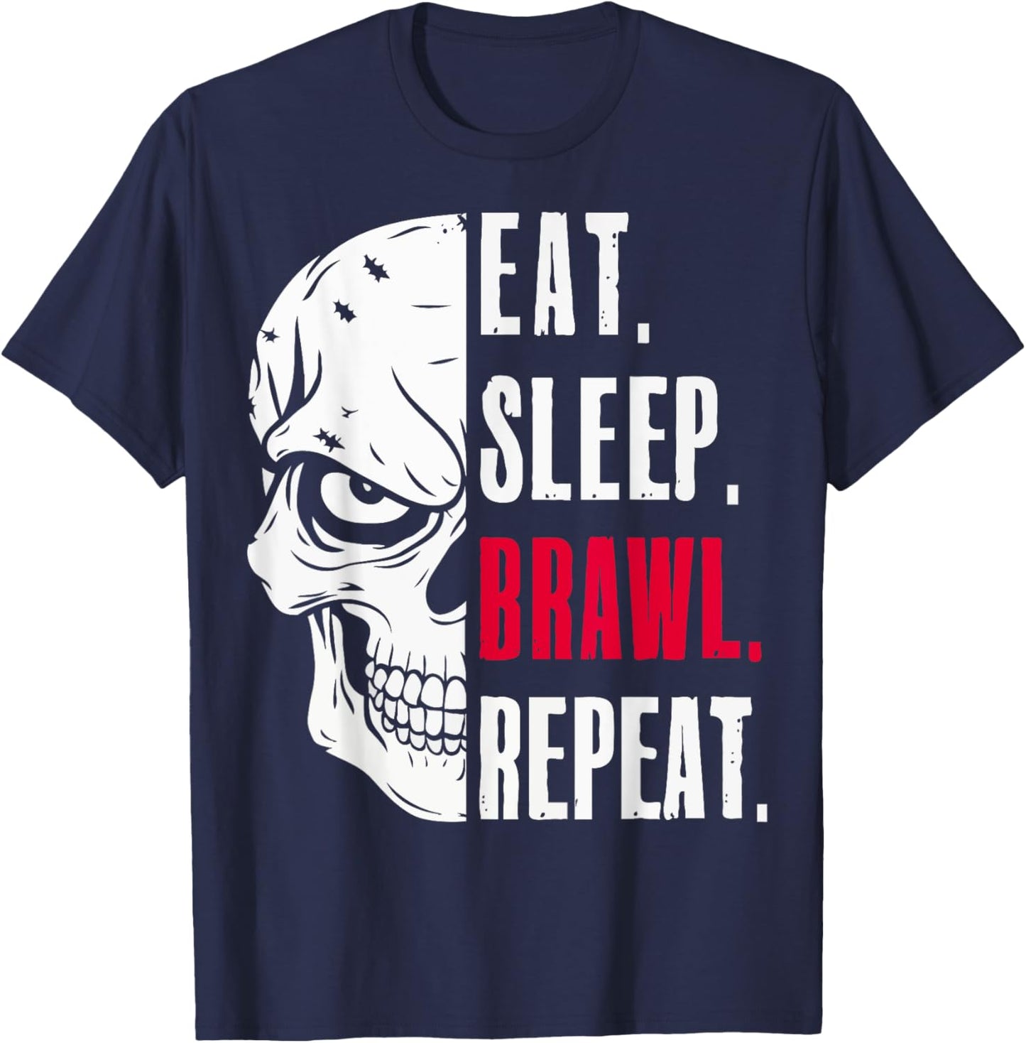 Eat Sleep Brawl Repeat Funny Video Gamer Gaming T-Shirt - T-Shirt | Navy