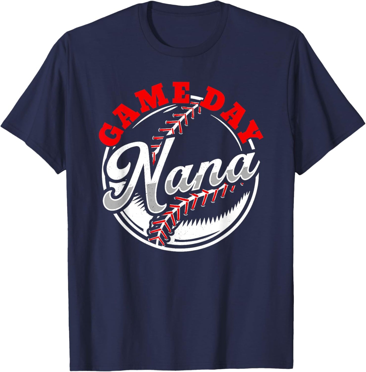 Game Day Nana Proud Baseball Parent Summer Sports League Women T-Shirt - T-Shirt | Navy