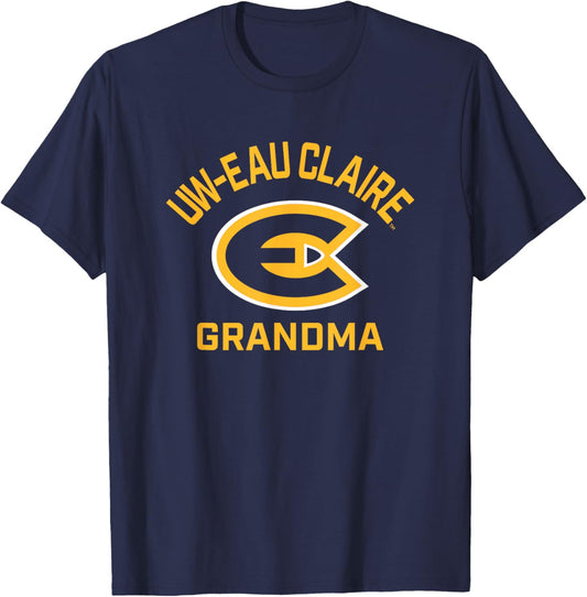 University of Wisconsin-Eau Claire Blugolds Arched Grandma T-Shirt - T-Shirt | Navy