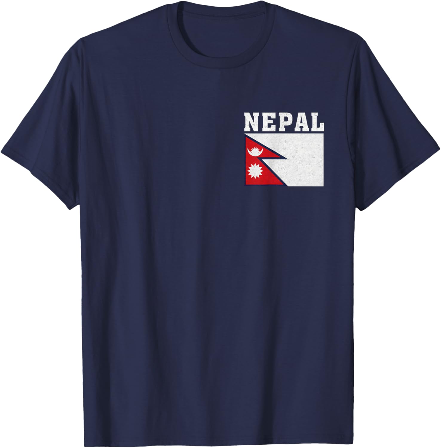 Nepal Flag Patriotic National Roots Souvenir T-Shirt - T-Shirt | Navy