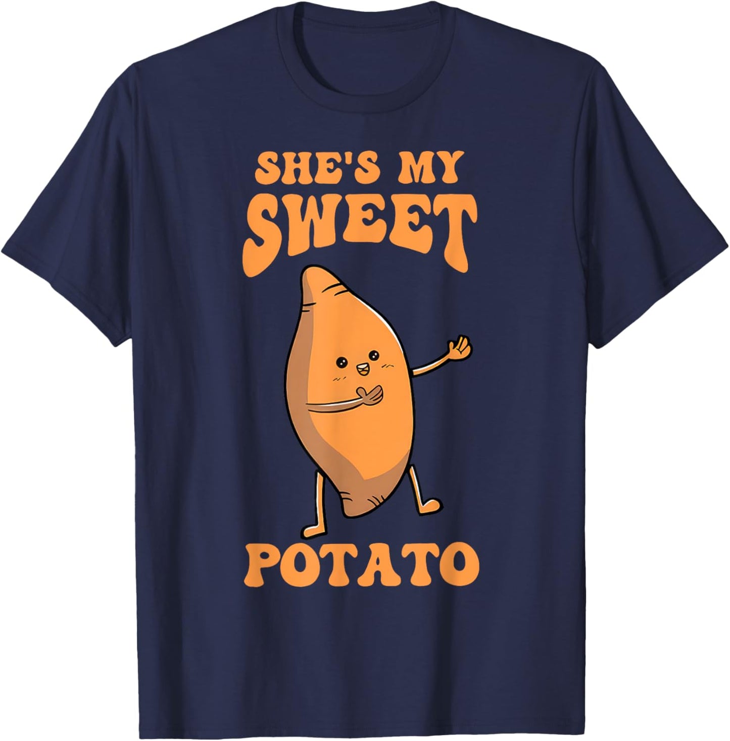 Thanksgiving Matching Couple She's My Sweet Potato I Yam T-Shirt - T-Shirt | Navy