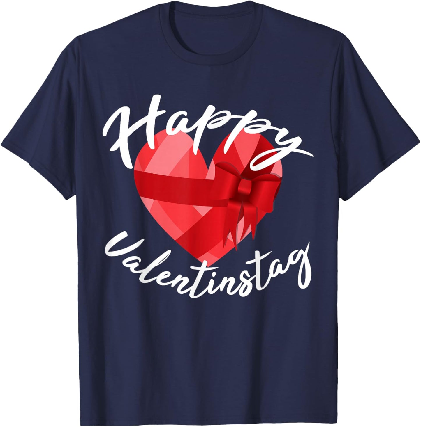 Cute Heart Husband Wife Girlfriend In Saying Happy Valentine's Day T-Shirt - T-Shirt | Navy