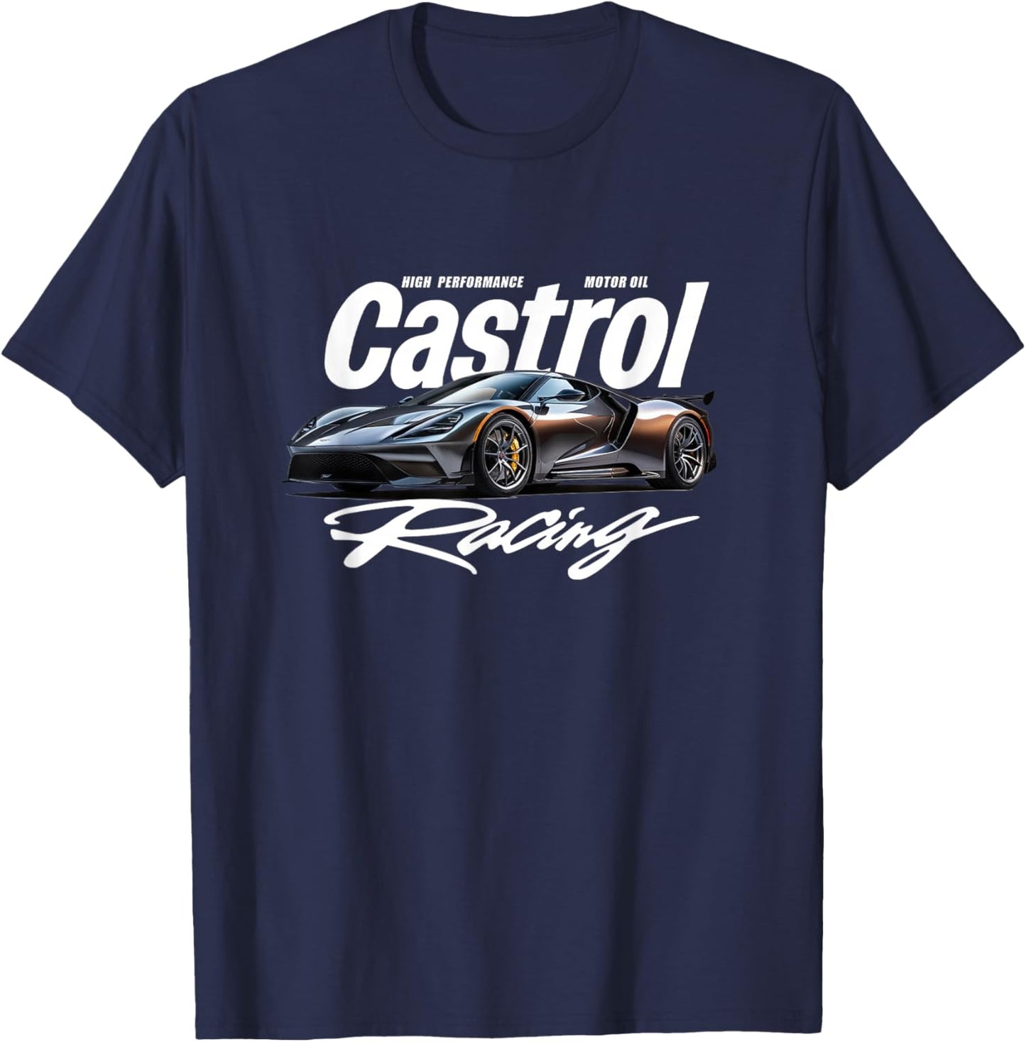 Sleek Race Car Graphic PAPL3548 T-Shirt - T-Shirt | Navy