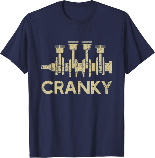 Cranky Car Engine: Just Another Day in the Garage T-Shirt - T-Shirt | Navy