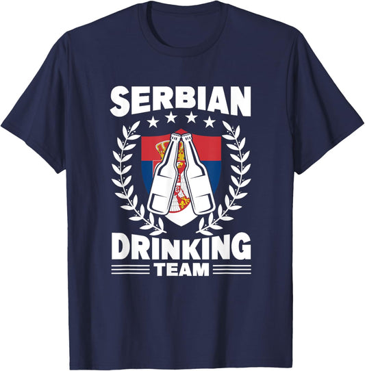 Serbian Drinking Team T-Shirt - T-Shirt | Navy