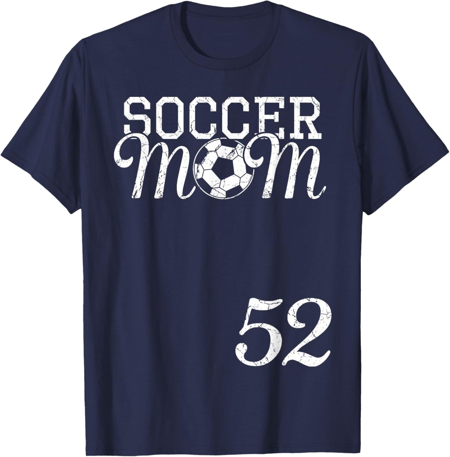 Soccer Mom Jersey Number 52 Favorite Player #52 Team T-Shirt - T-Shirt | Navy