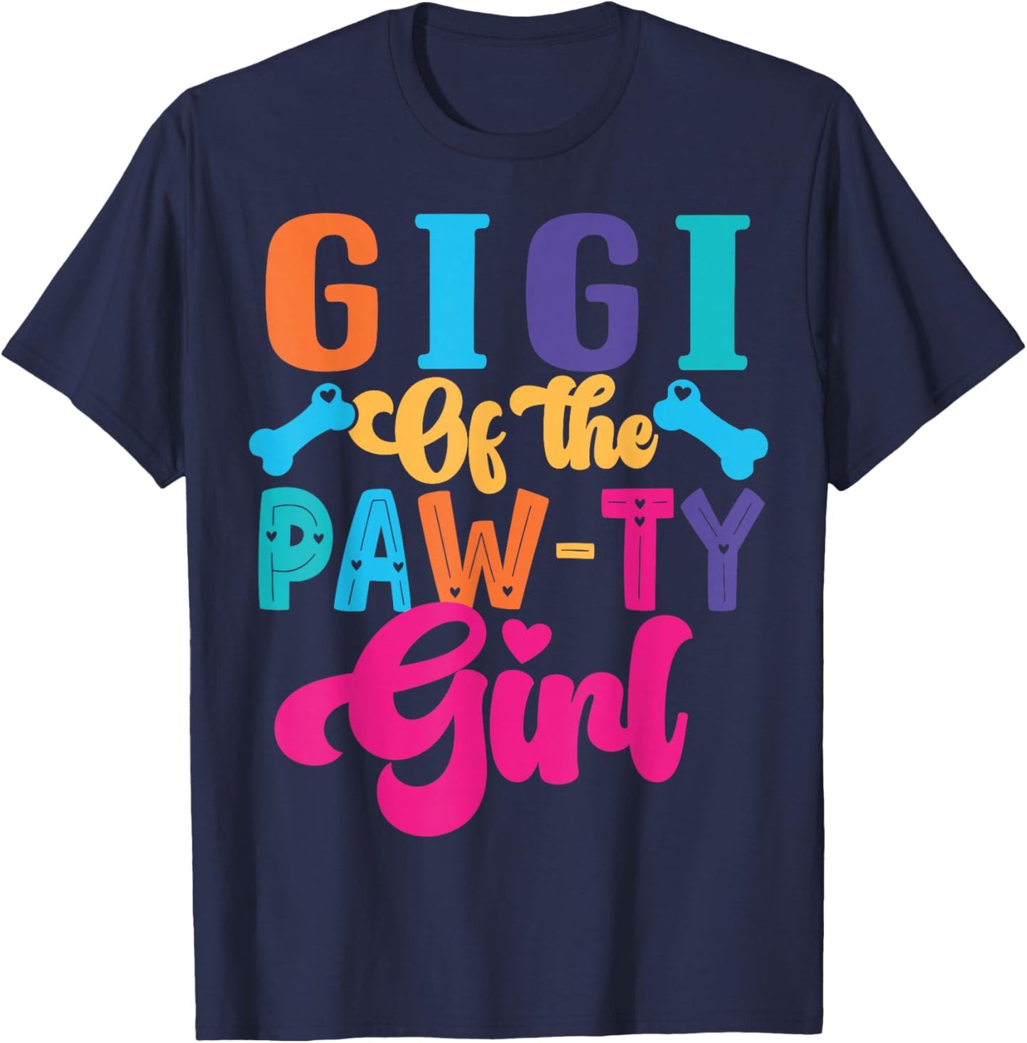 Gigi of The Paw-ty Girl Dog Family Matching Party T-Shirt - T-Shirt | Navy