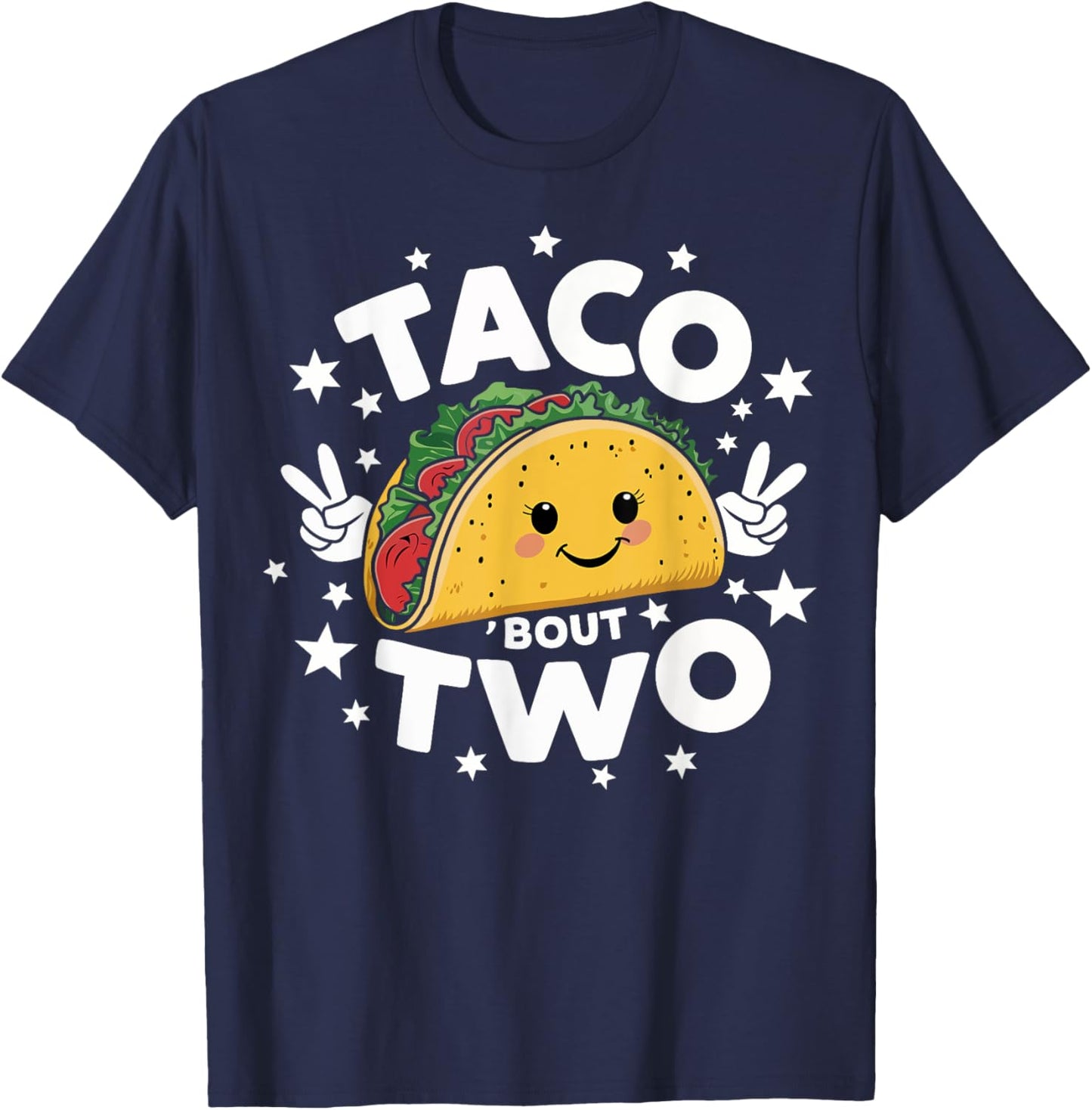 Taco Bout Two Taco Twosday Second Birthday Outfit Girl Boy T-Shirt - T-Shirt | Navy