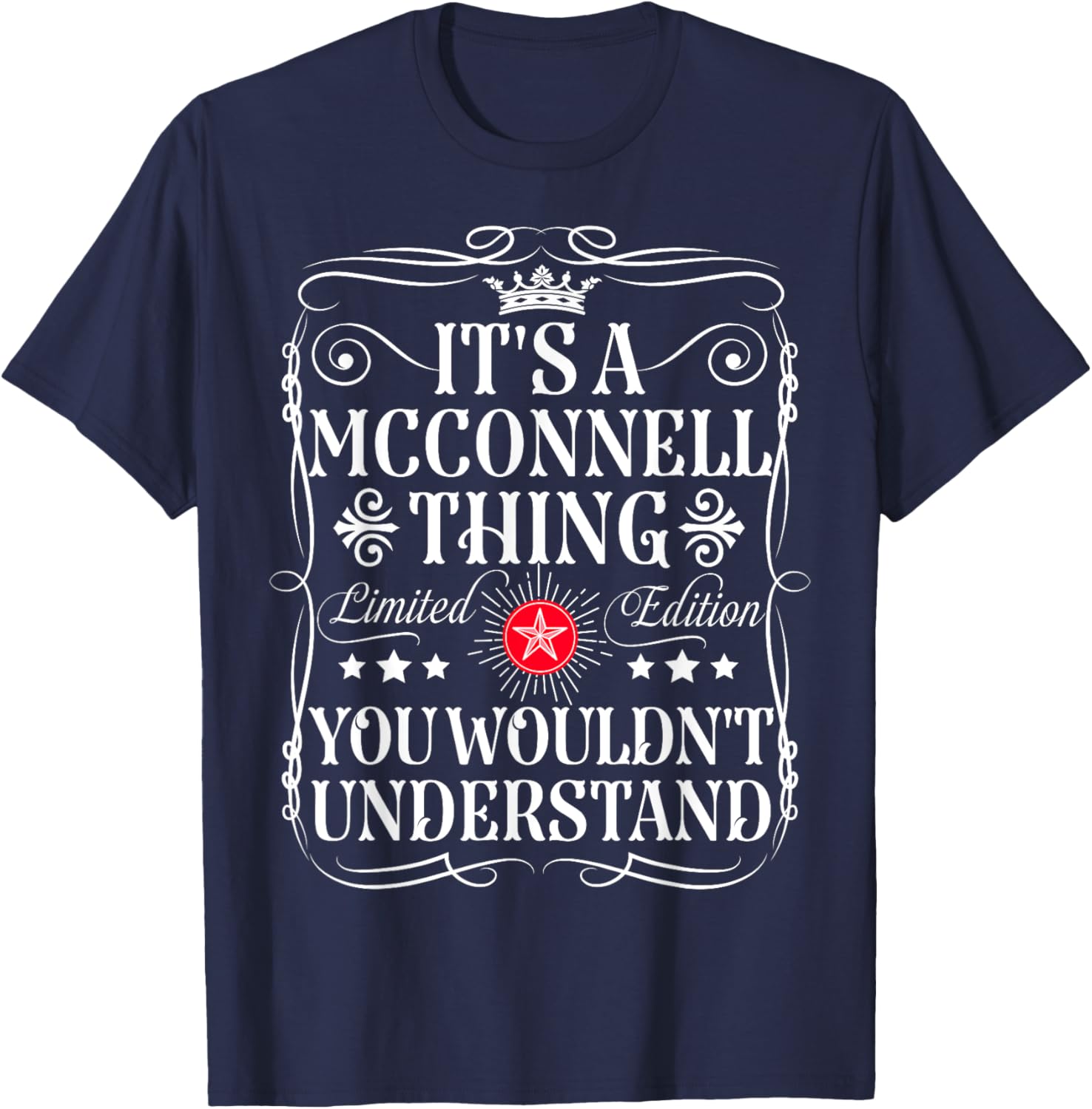 Funny Vintage Mcconnell Name And Gifts Mcconnell Name Its A Mcconnell Thing You Wouldn't Understand Kids Black Small T-Shirt - T-Shirt | Navy
