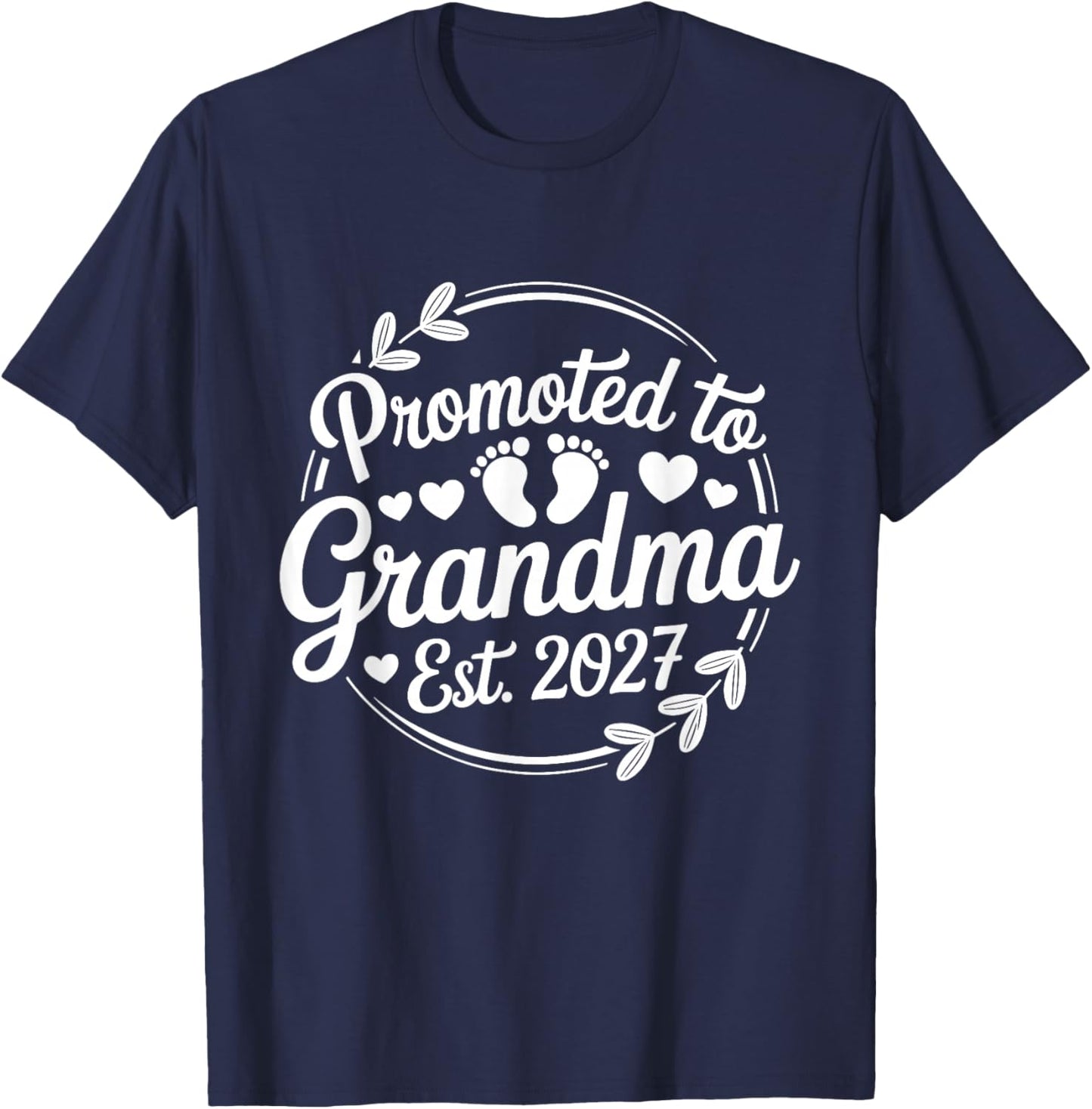 Promoted to Grandma Est. 2027 T-Shirt - T-Shirt | Navy