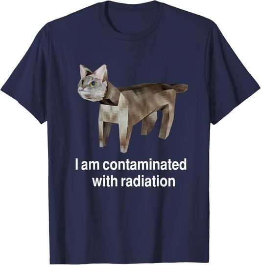 I Am Contaminated Funny Cat Meme T-Shirt - T-Shirt | Navy