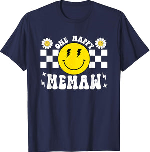 One Happy Dude Memaw 1st Birthday Family Matching T-Shirt - T-Shirt | Navy