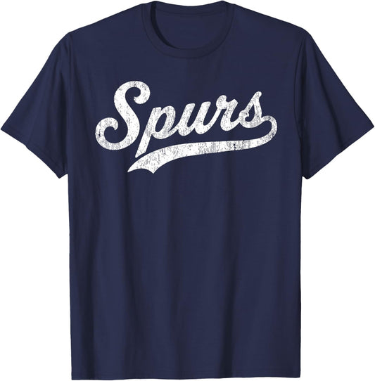 Retro Vintage Spurs T-Shirt - T-Shirt | Navy