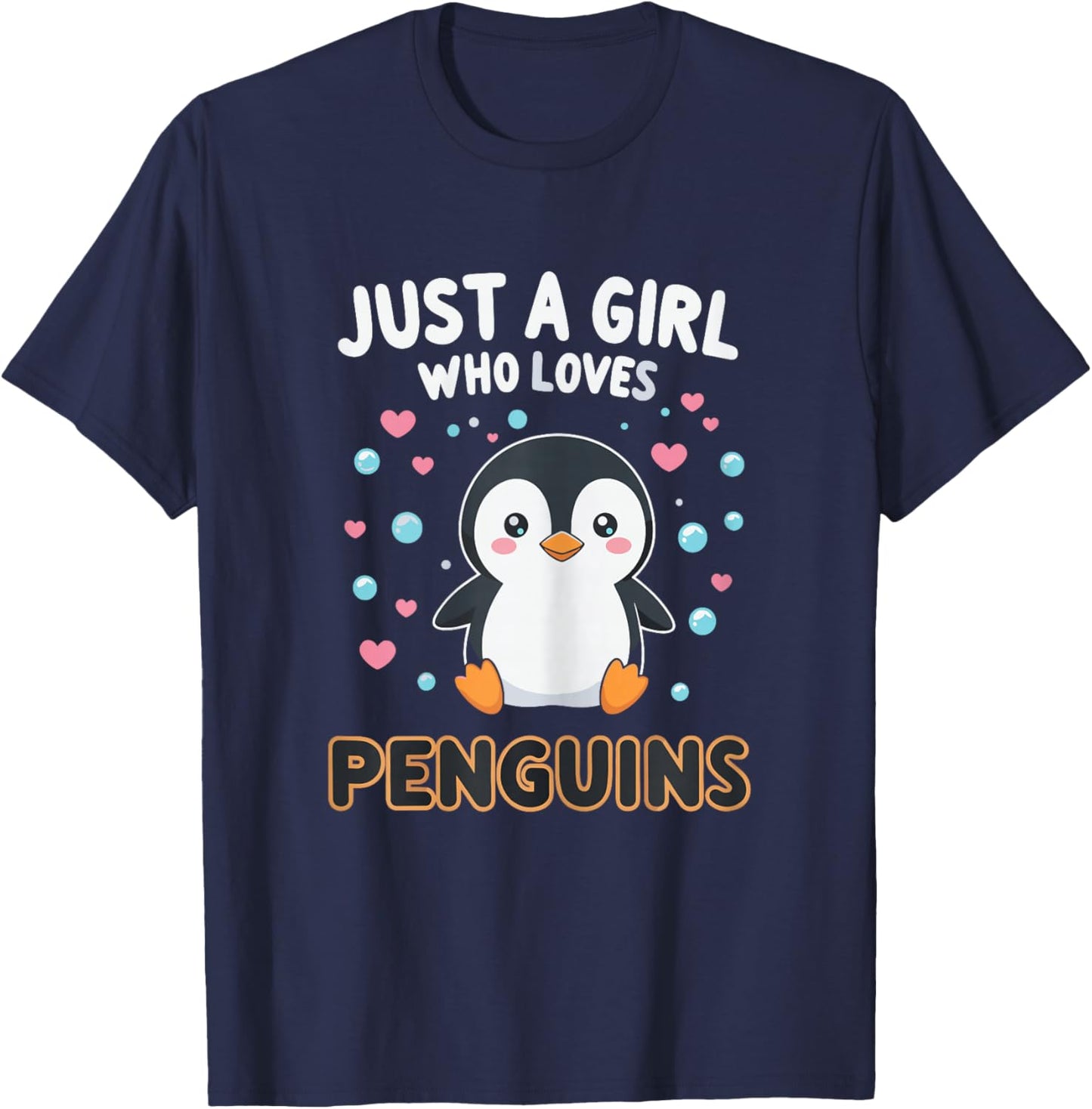 Cute Penguin Just A Girl Who Loves Penguins Shirts for Girls T-Shirt - T-Shirt | Navy
