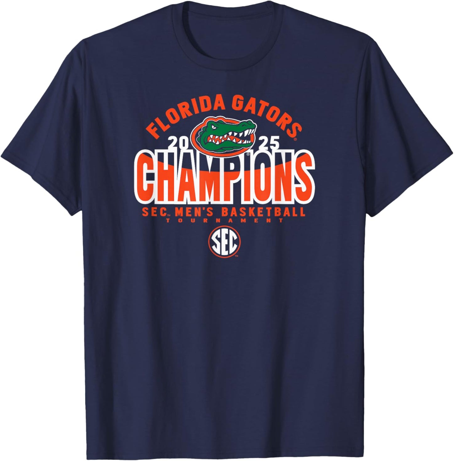 Florida Gators Men's Basketball SEC Champs 2025 Royal T-Shirt - T-Shirt | Navy