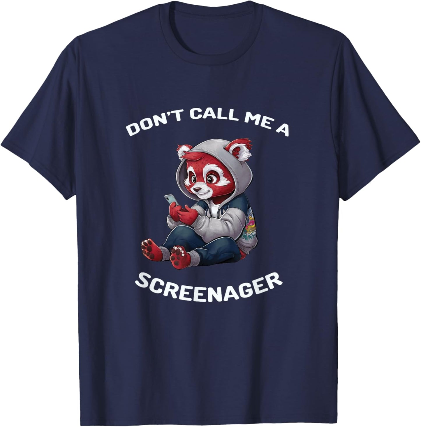Funny Don't Call Me A Screenager Teenager Design T-Shirt - T-Shirt | Navy