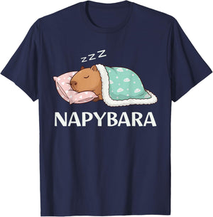 Napybara Pyjama Amusant et Mignon Capybara pour Dormir T-Shirt - T-Shirt | Navy