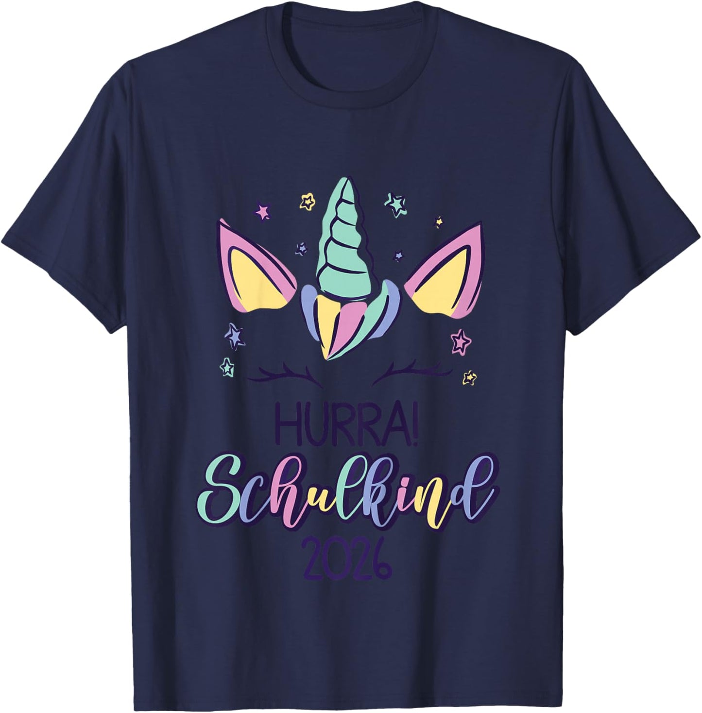 First Day of School Girls Unicorn School Child 2026 T-Shirt - T-Shirt | Navy