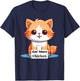 Cute Cat Saying to Eat More Chicken Women Girls Kids T-Shirt - T-Shirt | Navy
