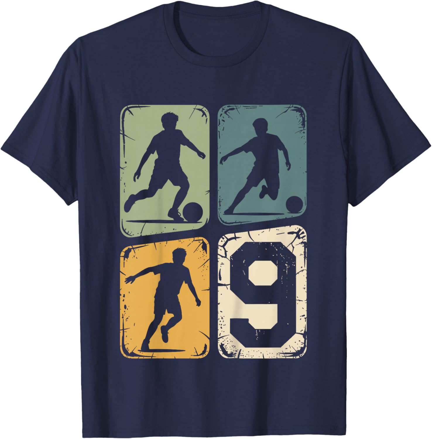 9. Geburtstag Junge Fußball Ball Jungs Fußballer 9 Jahre T-Shirt - T-Shirt | Navy