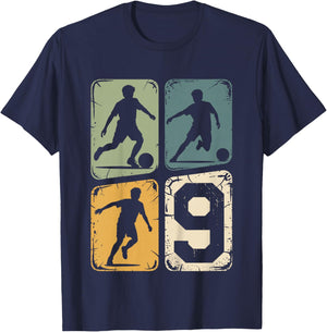 9. Geburtstag Junge Fußball Ball Jungs Fußballer 9 Jahre T-Shirt - T-Shirt | Navy