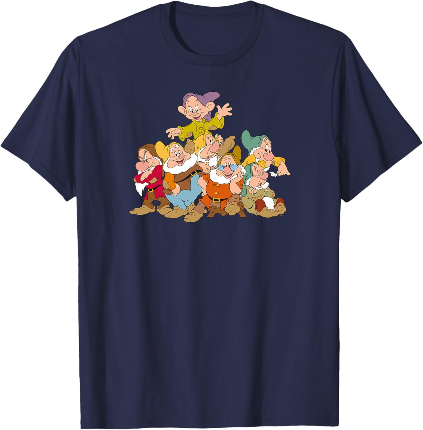 Disney Blanche-Neige et les Sept Nains s'amuser en groupe haut de gamme T-Shirt - T-Shirt | Navy