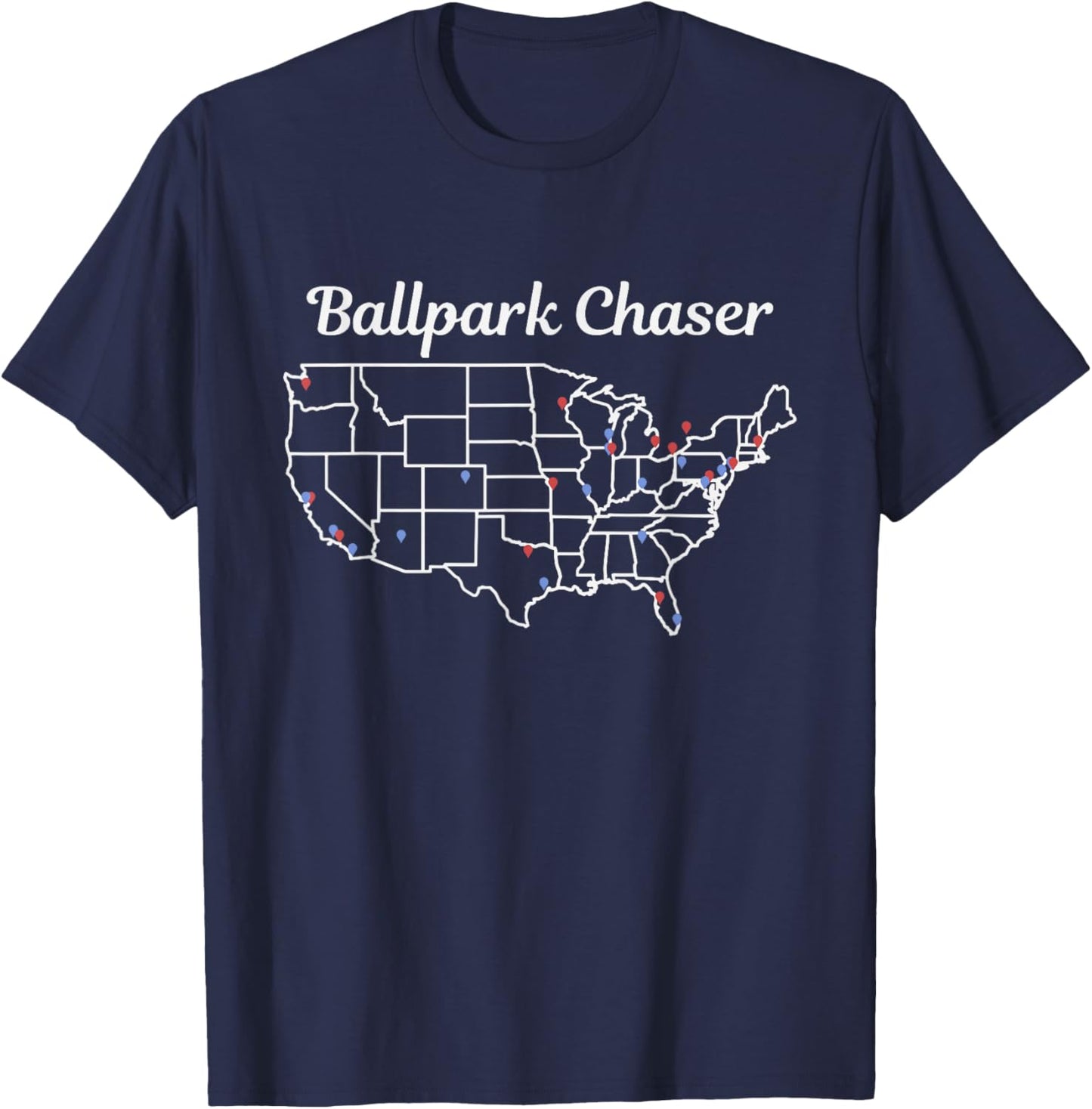 Ballpark Chaser | Baseball Stadiums Bucket List T-Shirt - T-Shirt | Navy