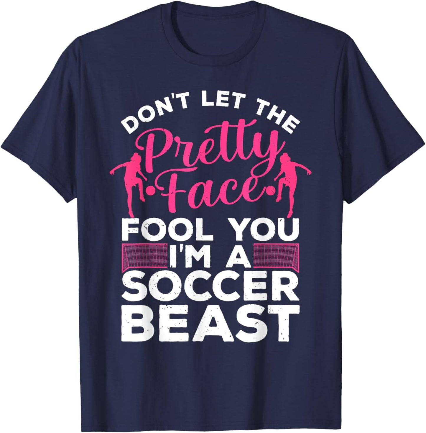 Funny Soccer Art Girls Soccer Player Soccer Lover T-Shirt - T-Shirt | Navy