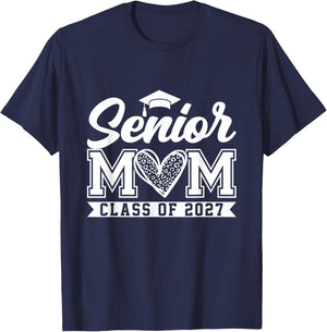 Mom Senior 2027 Proud Mom of A Class of 2027 Graduate T-Shirt - T-Shirt | Navy