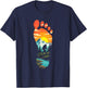 Bigfoot Footprint Mountains Cryptid & Landscape Sasquatch T-Shirt - T-Shirt | Navy