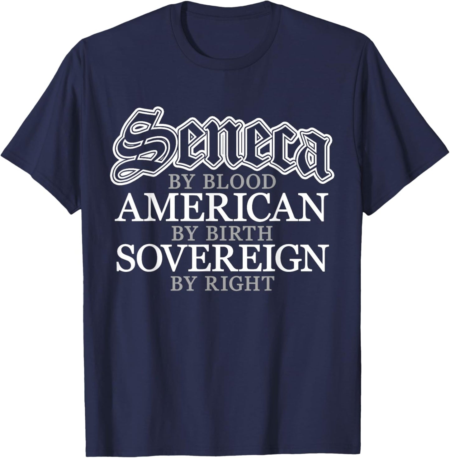 Seneca Blood Native American Indian T-Shirt - T-Shirt | Navy