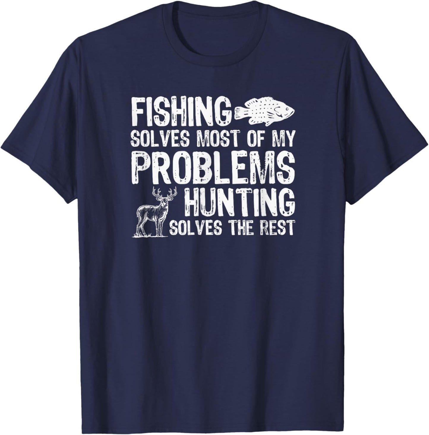 Wilderness Wisdom for Fishing & Hunting Adventures T-Shirt - T-Shirt | Navy