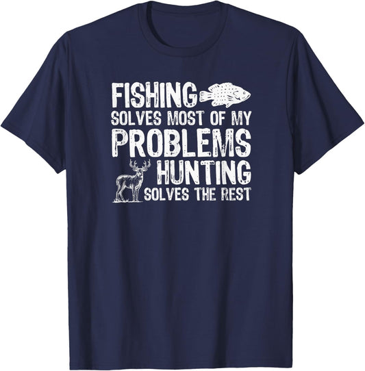 Wilderness Wisdom for Fishing & Hunting Adventures T-Shirt - T-Shirt | Navy