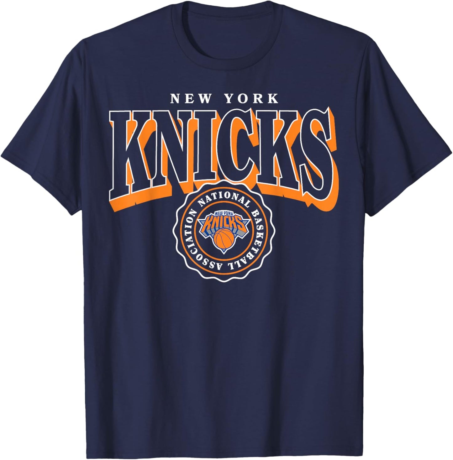 NBA – New York Knicks gewölbtes Wappen T-Shirt - T-Shirt | Navy