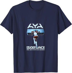 Aya Nakamura Merch Officiel Tournée Stade de France 2026 T-Shirt - T-Shirt | Navy