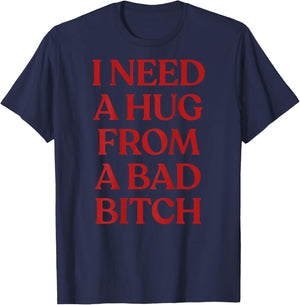 I Need A Hug from A Bad Y2K Aesthetic Back T-Shirt - T-Shirt | Navy