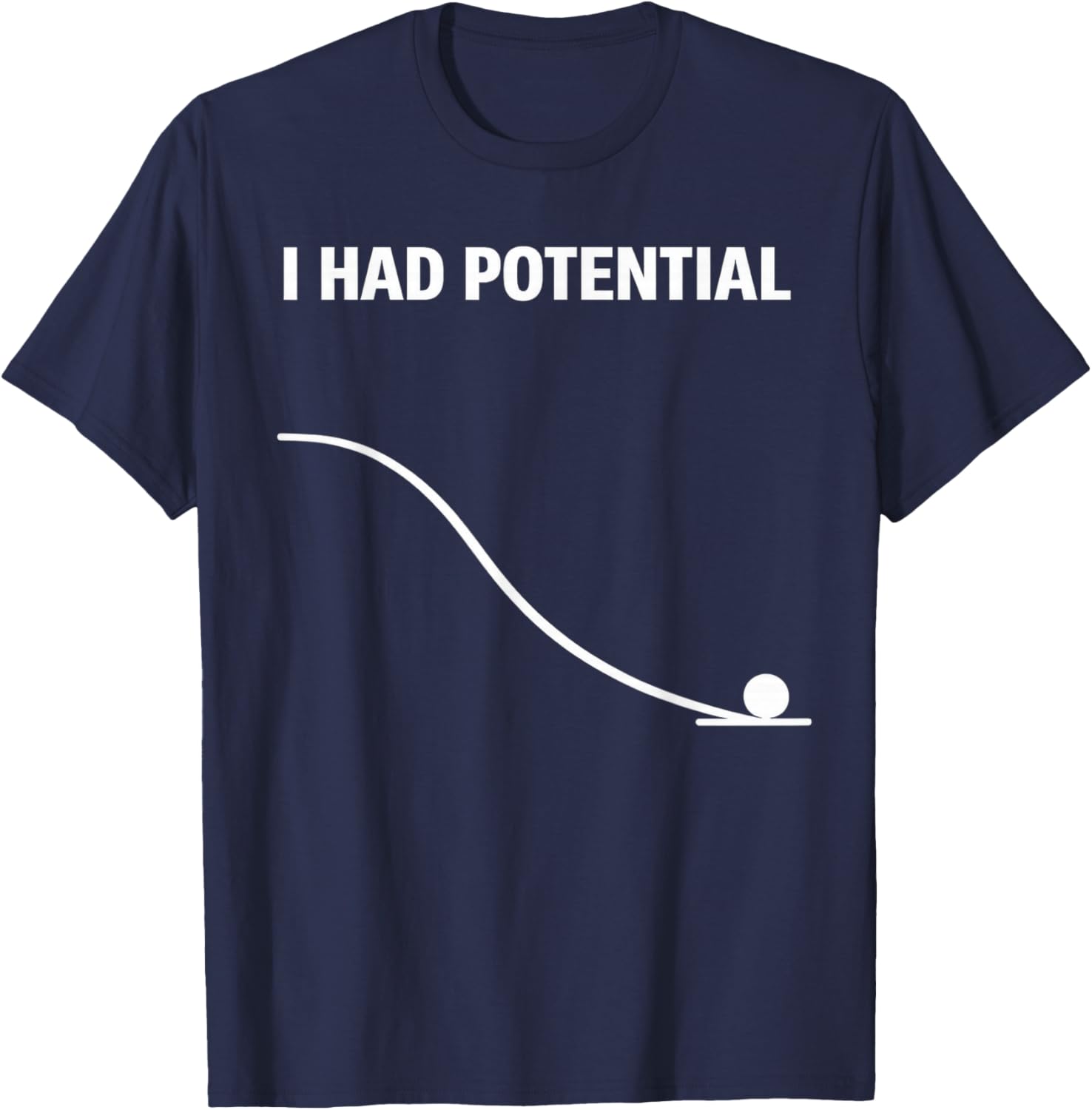I Had Potential Fallender Ball - Lustiges & Minimales Design T-Shirt - T-Shirt | Navy