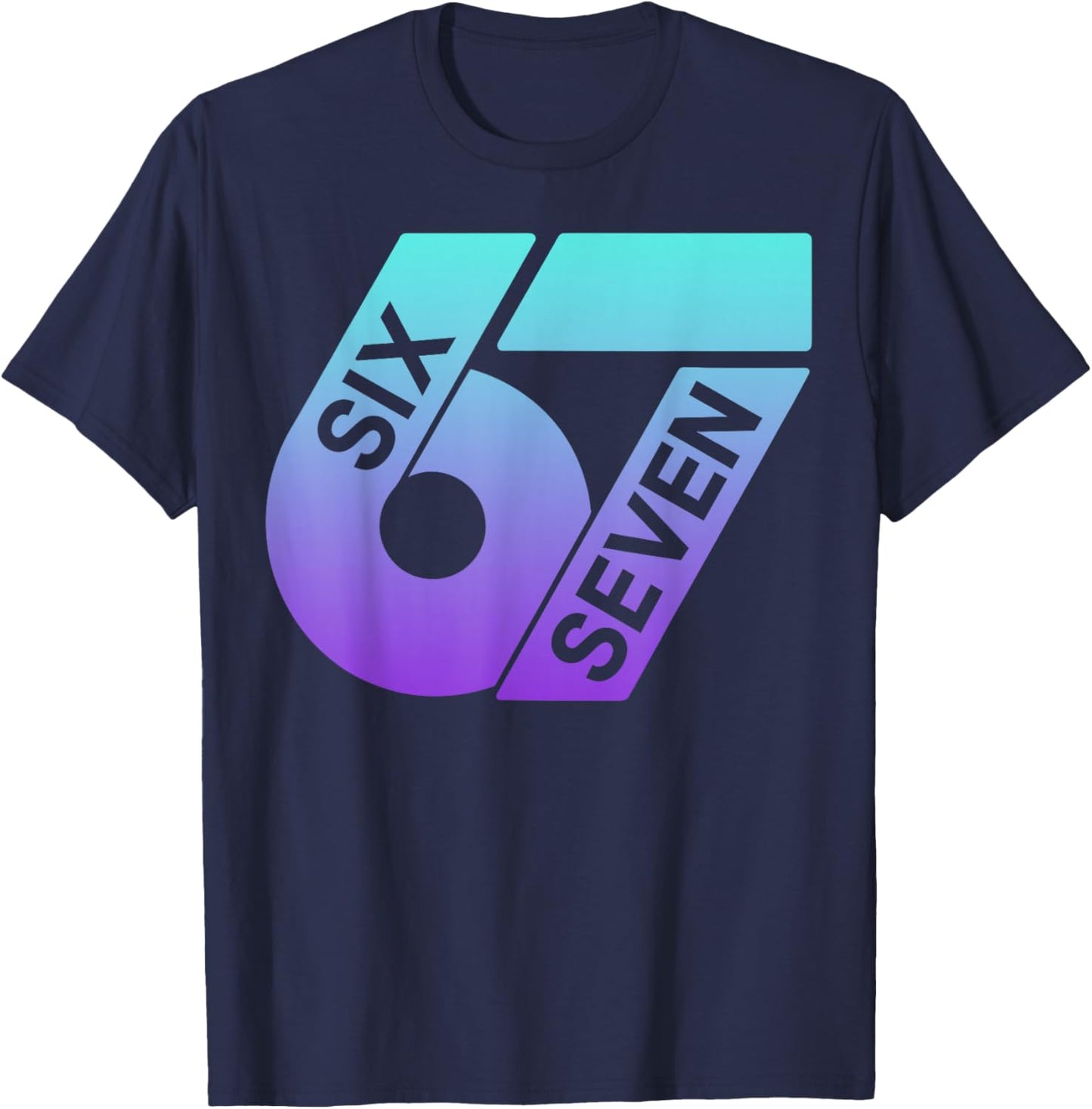 Six Seven 67 Buntes 6 7 Gen Alpha Slang Lustiges 6-7 Meme T-Shirt - T-Shirt | Navy