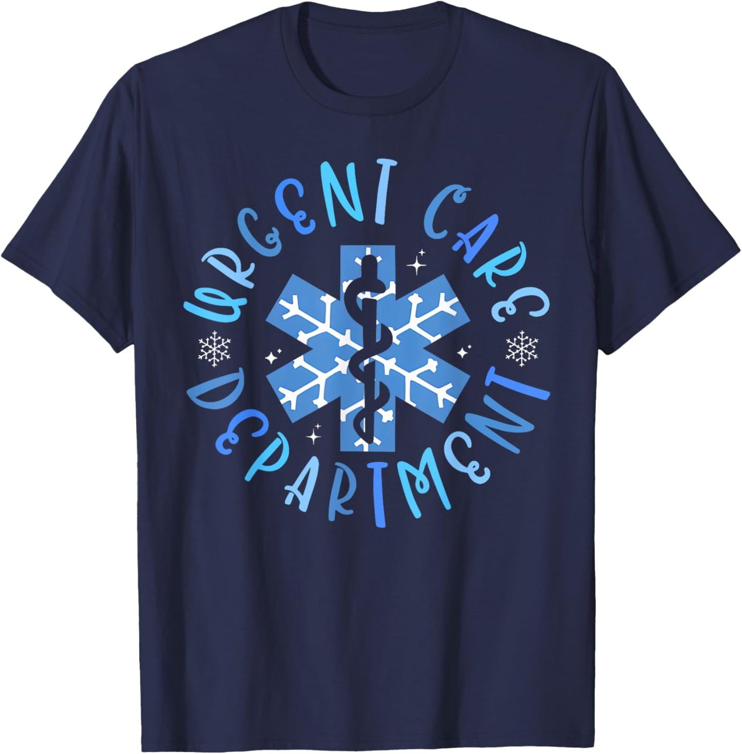 Urgent Care Nurse Christmas ICU Nursing - Adults, Black, Small, Short Sleeve, Polyester, Christmas Nurse T-Shirt - T-Shirt | Navy
