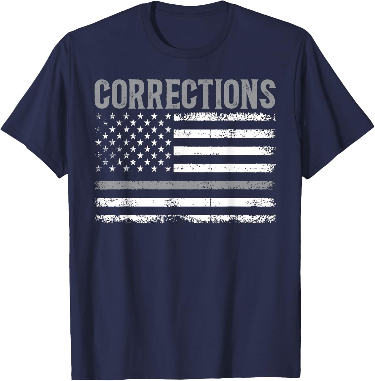 Corrections US Flag Corrections Officer Correctional Officer T-Shirt - T-Shirt | Navy
