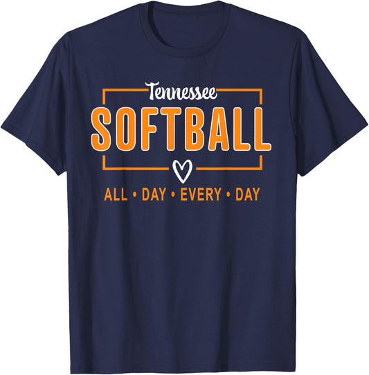 Tennessee Softball Vintage Kids Team Retro Softball Fan T-Shirt - T-Shirt | Navy