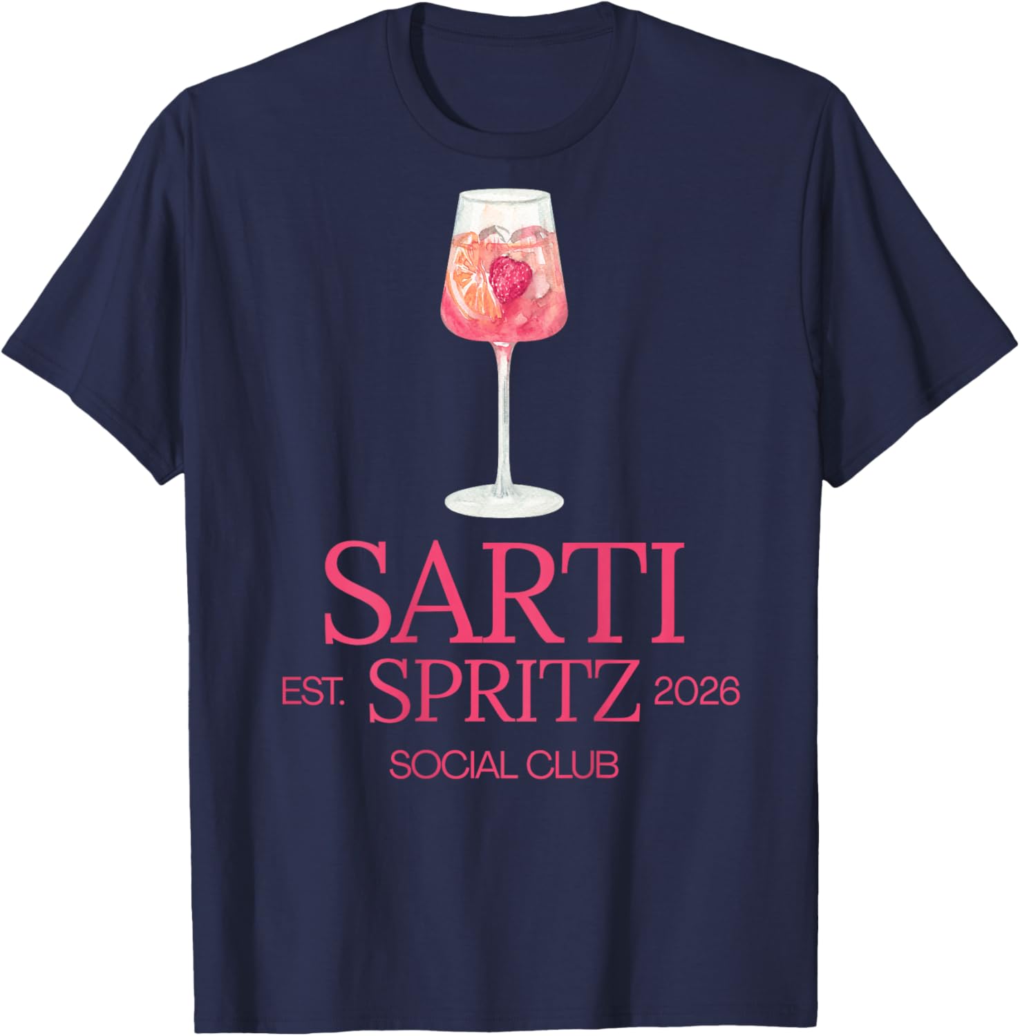 Sarti Spritz Social Club Italian Aperitif Style T-Shirt - T-Shirt | Navy