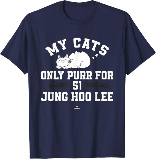 Cat Lovers for Jung Hoo Lee San Francisco Baseball MLBPA T-Shirt - T-Shirt | Navy